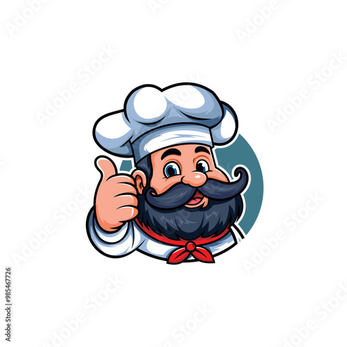 MASCOT CARTOON CUTE CHEF MASTER DESIGN LOGO TEMPLATE