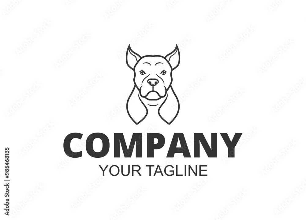 Hand drawn, Mascot and minimalistic style bulldog logo template Hand drawn, Mascot and minimalistic style bulldog logo template