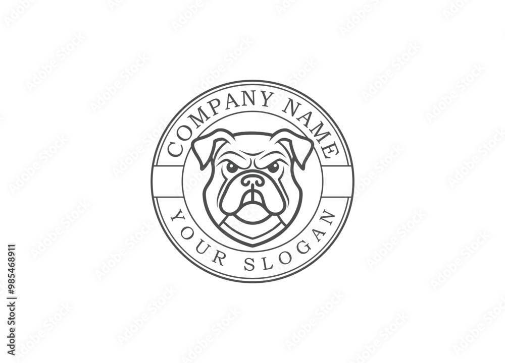 Hand drawn, Mascot and minimalistic style bulldog logo template Hand drawn, Mascot and minimalistic style bulldog logo template