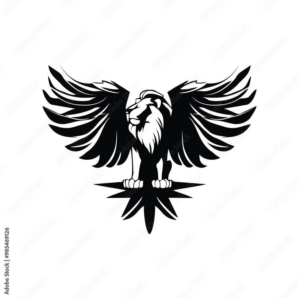 Obraz premium Winged lion on a white background