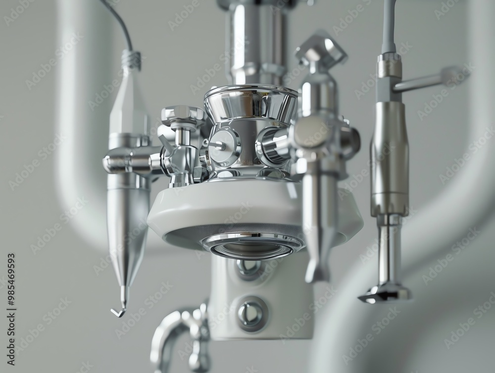 A detailed view of a dental suction device A detailed view of a dental suction device