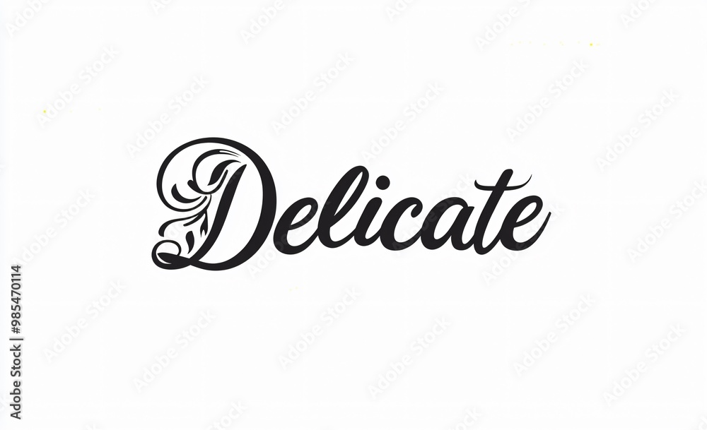 the word 'Delicate' on a pure white background the word 'Delicate' on a pure white background