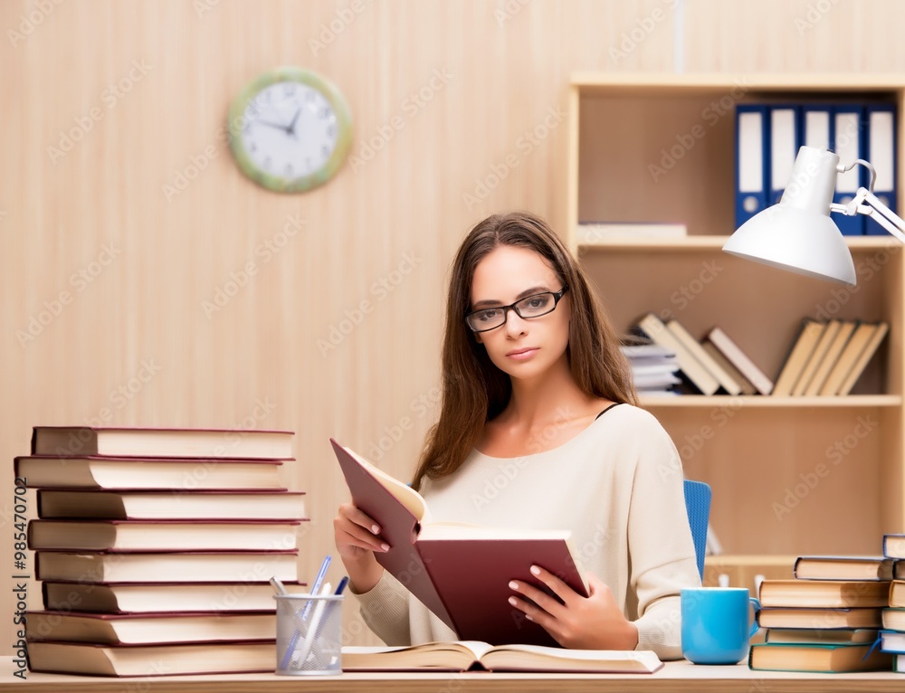 Young student preparing for university exams Young student preparing for university exams