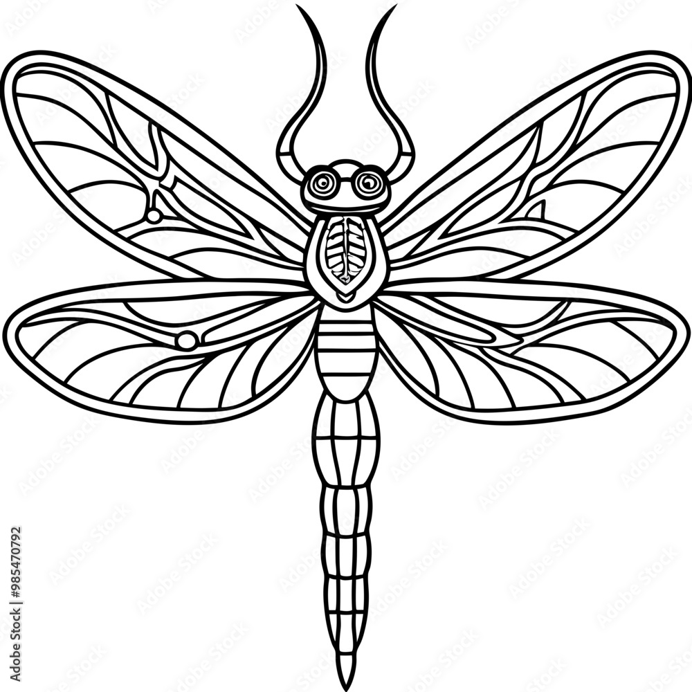 Intricate Dragonfly Wings Line Art Vector Intricate Dragonfly Wings Line Art Vector