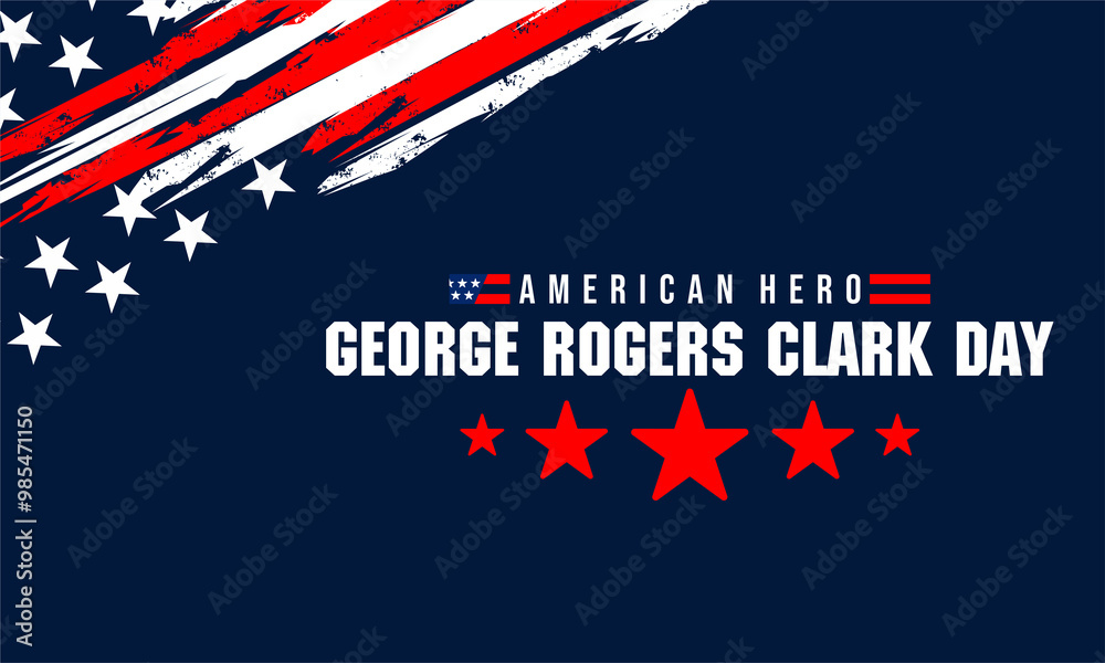 George Rogers Clark Day with US flga , vektor background banner .