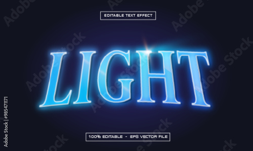 Light 3D Text Effect Editable 