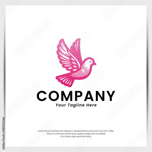 Bird Dove Colorfull Logo is modern and unique logo concept with vibrant color photo