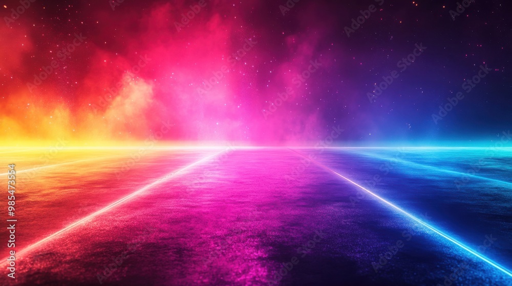 Vibrant Light Beams Erupting in a Swirl of Colorful Motion Vibrant Light Beams Erupting in a Swirl of Colorful Motion