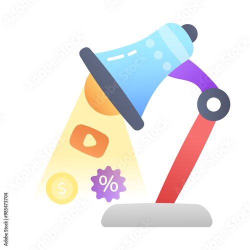 A flat icon of creative marketing 