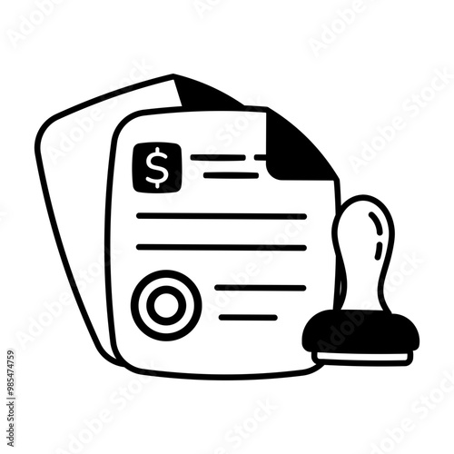 An icon of approval in glyph style  