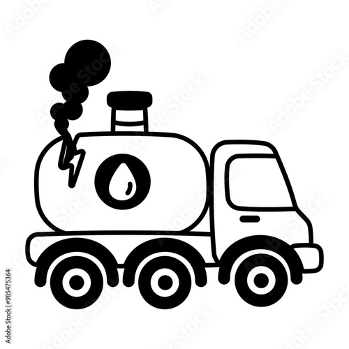 Tanker explosion icon in glyph style