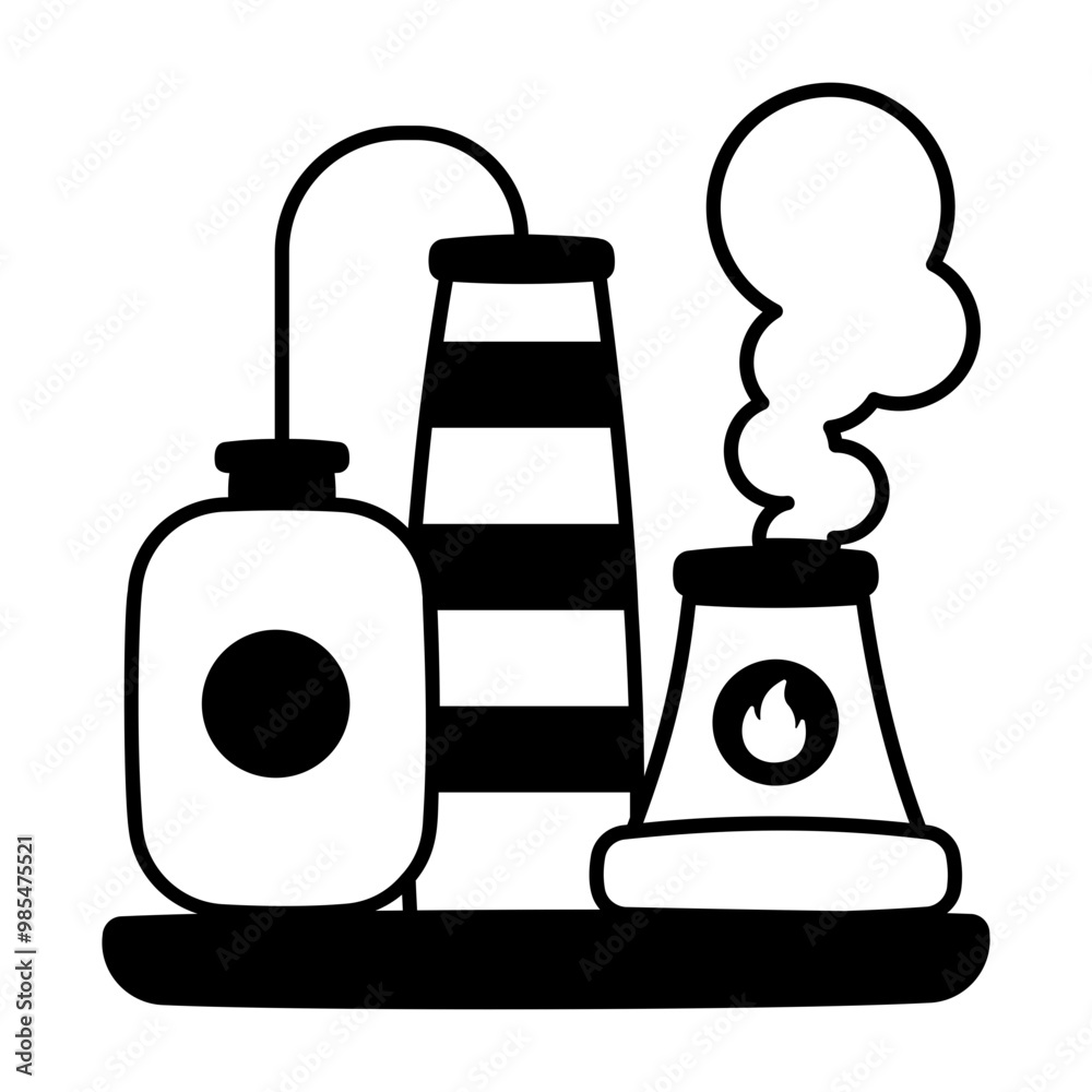 Burning fossil icon in glyph style Burning fossil icon in glyph style