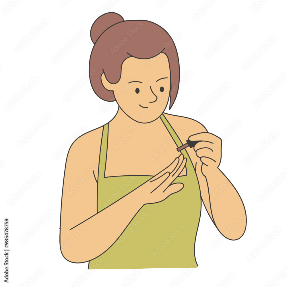 Young woman putting nail polish Young woman putting nail polish