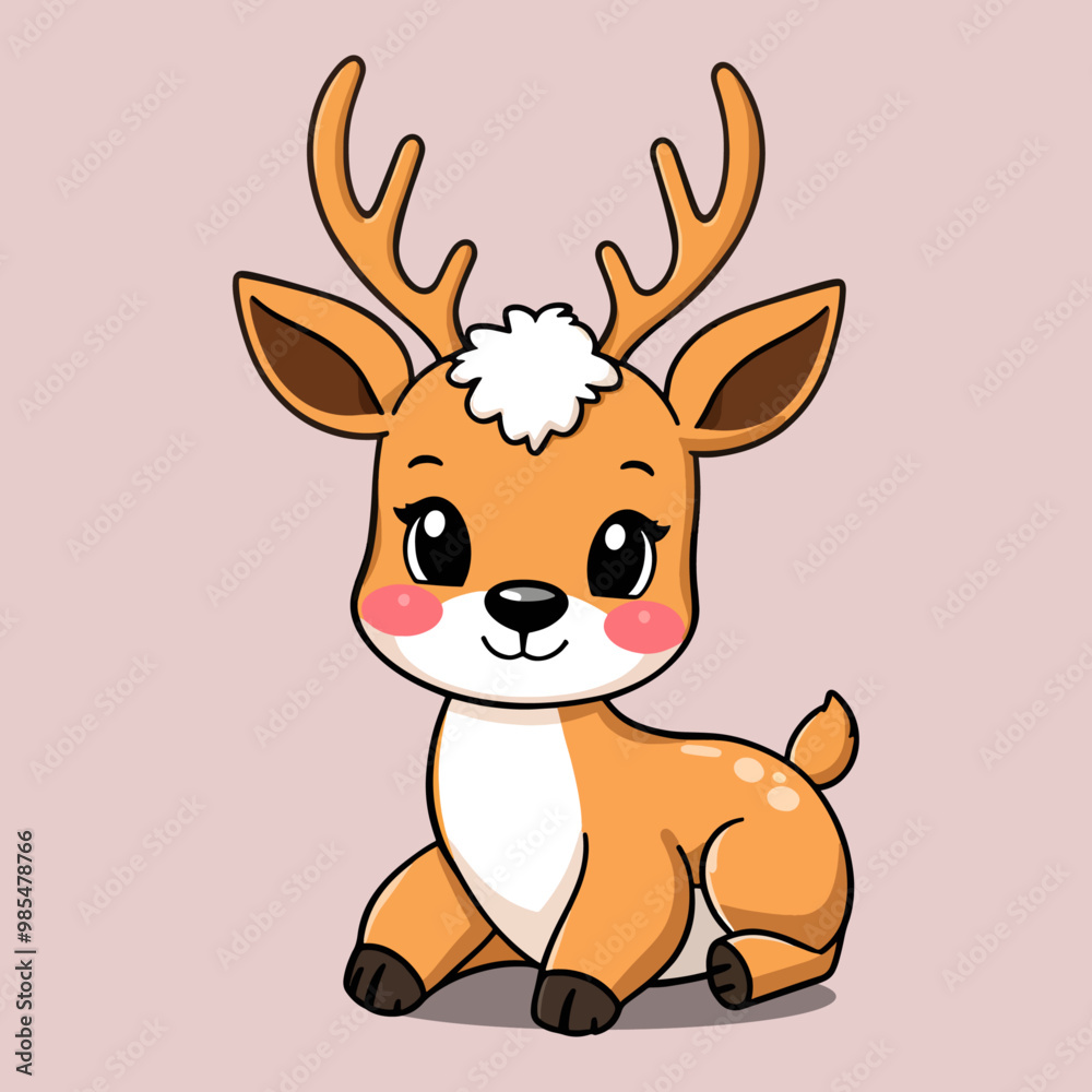 Cute Deer Illustration. Flat Cartoon Style Vector PNG Transparent Nursery Cutout Clipart Digital Planner Sticker Cute Deer Illustration. Flat Cartoon Style Vector PNG Transparent Nursery Cutout Clipart Digital Planner Sticker