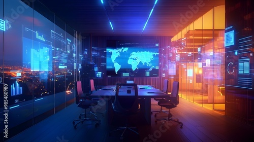 Futuristic Data Analytics and Financial Command Center Dashboard