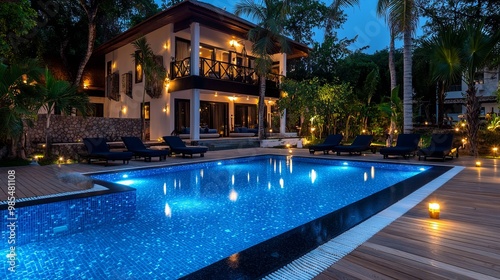 Tranquil Evening by Luxury Poolside Retreat