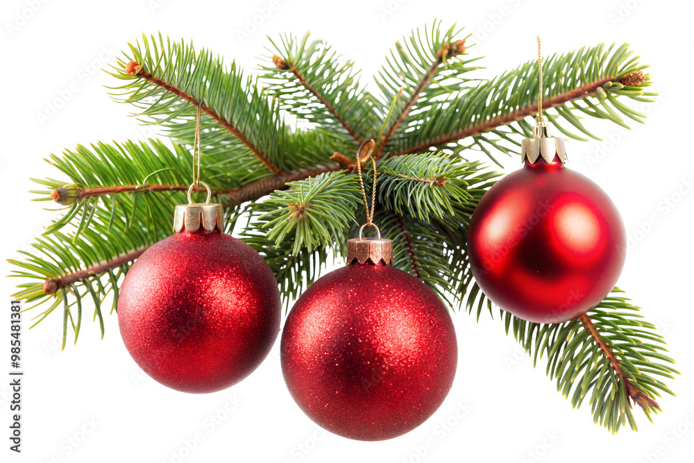 christmas tree branch with balls christmas tree branch with balls