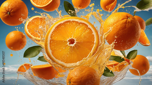Fresh slices of orange fruit, generative ai