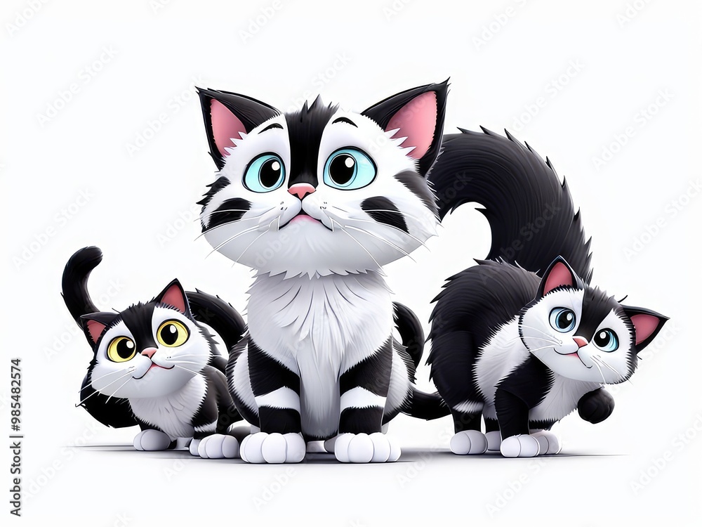 Obraz premium 3d cartoon white puppy isolated in white background