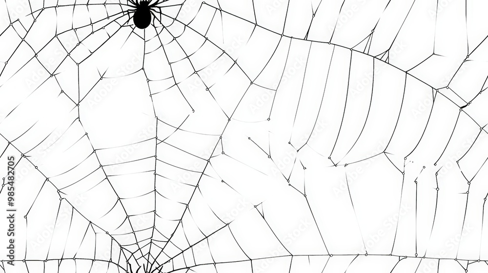 Obraz premium Black spider web detail