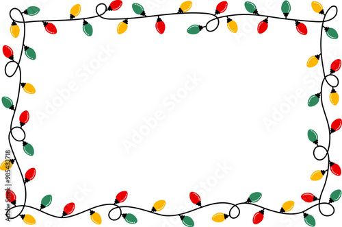 Christmas Light Decoration Frame Rectangle