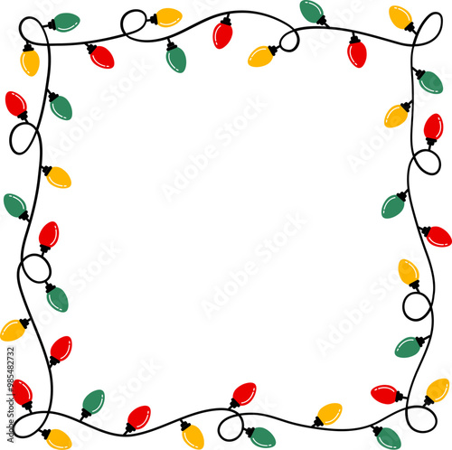 Christmas Light Decoration Frame Square