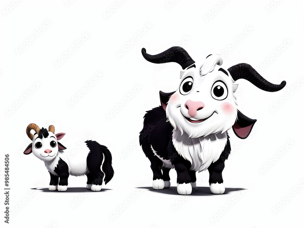 3d cartoon white goat isolated in white background 3d cartoon white goat isolated in white background