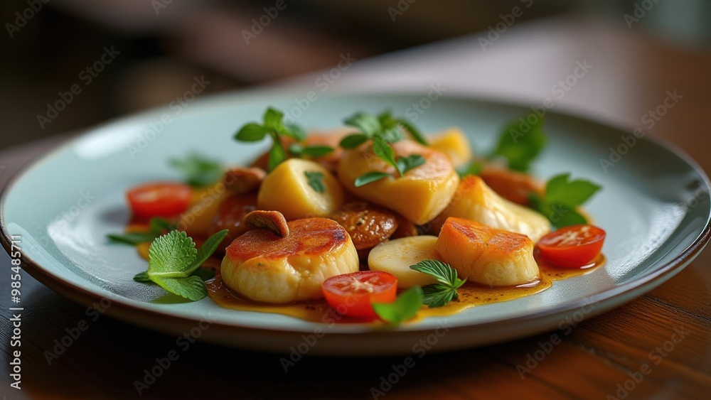 Fish food with tomato sauce Fish food with tomato sauce