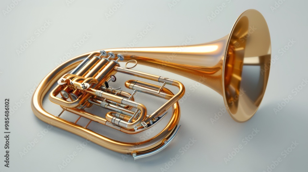 Obraz premium Elegant Euphonium on Clean Background
