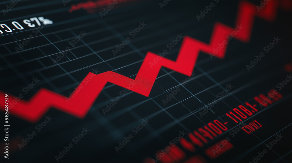 Close-up of downward-trending line graph on digital screen, symbolizing drop in earnings, financial decline visualized with charts and numbers. Close-up of downward-trending line graph on digital screen, symbolizing drop in earnings, financial decline visualized with charts and numbers.