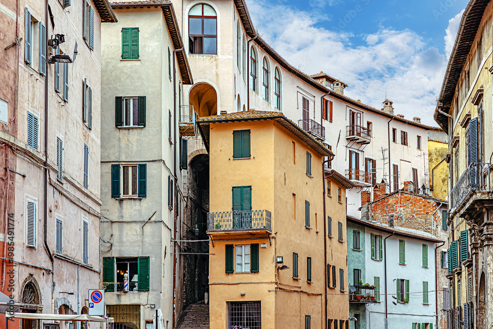 The narrow, cobblestone streets of Perugia, where ancient stone buildings and arches create a captivating atmosphere steeped in history. Perugia, Umbria, Italy. The narrow, cobblestone streets of Perugia, where ancient stone buildings and arches create a captivating atmosphere steeped in history. Perugia, Umbria, Italy.