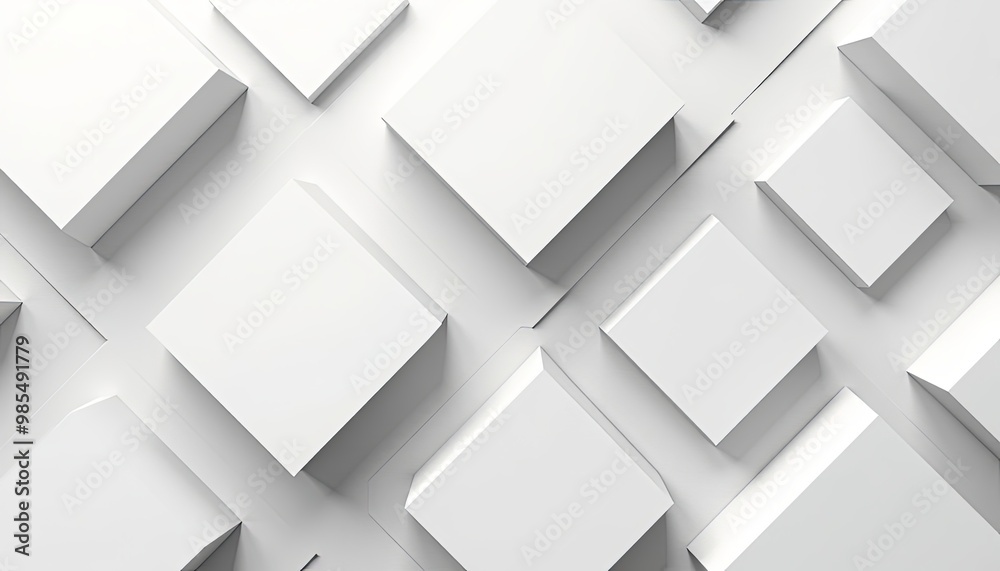 Abstract Seamless White Grey Square 3D Pattern Background Modern Geometric Texture Design Illustration Abstract Seamless White Grey Square 3D Pattern Background Modern Geometric Texture Design Illustration