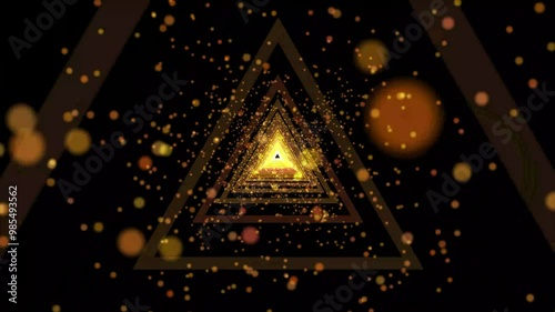 Illuminated Triangle Shape Abstract Background
