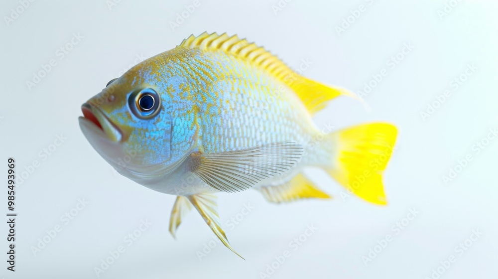 Vibrant Damselfish in Minimalist Style Vibrant Damselfish in Minimalist Style