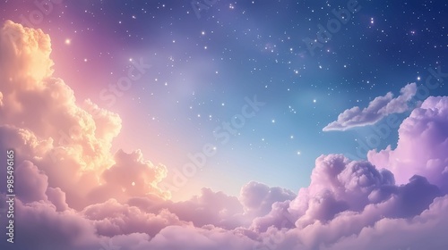 Brightly colored clouds drifting through a night sky full of stars, symbolizing the limitless possibilities of dreams