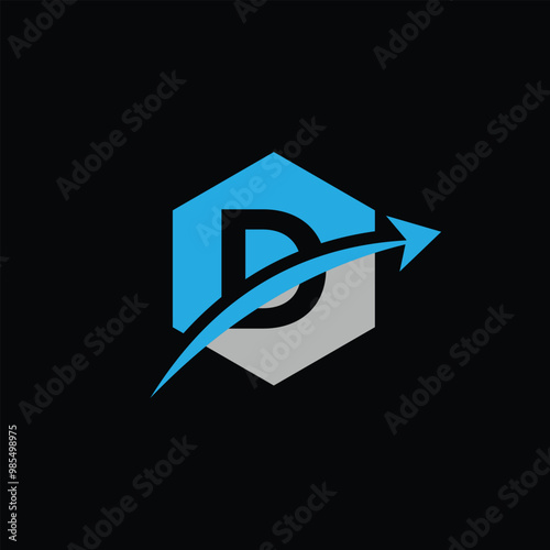 Creative Financial  Symbol With Letter D