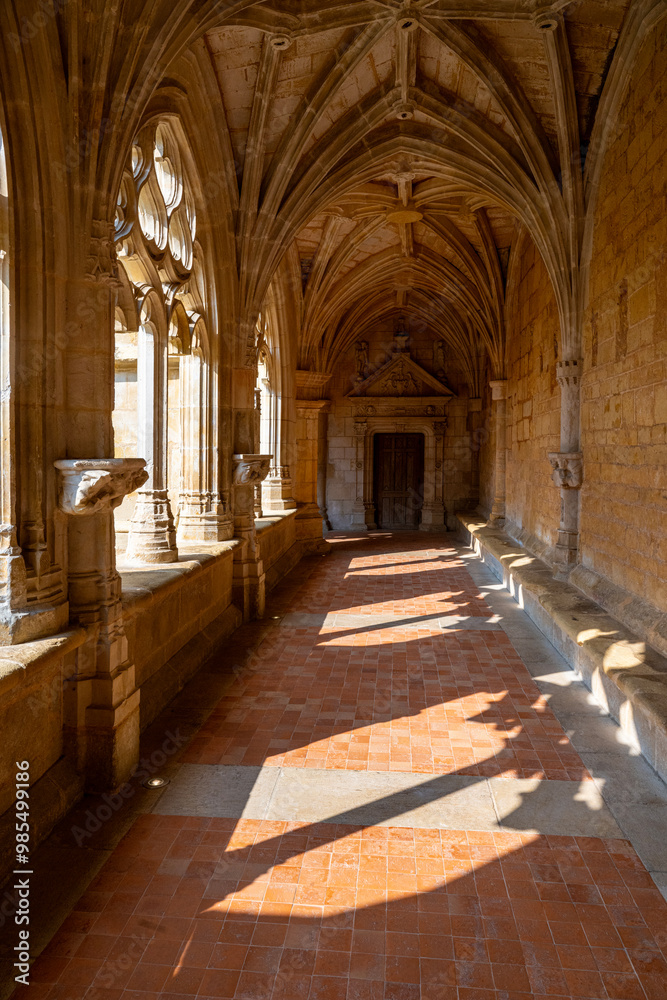 Fototapeta premium Cadouin Abbey is a former Cistercian abbey in Cadouin in the Dordogne department in the Nouvelle-Aquitaine region. The abbey is located in a valley near the Bois (forest) la Bessède.