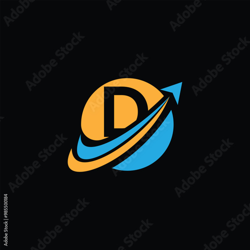 Modern Financial Logo Symbol With Letter D