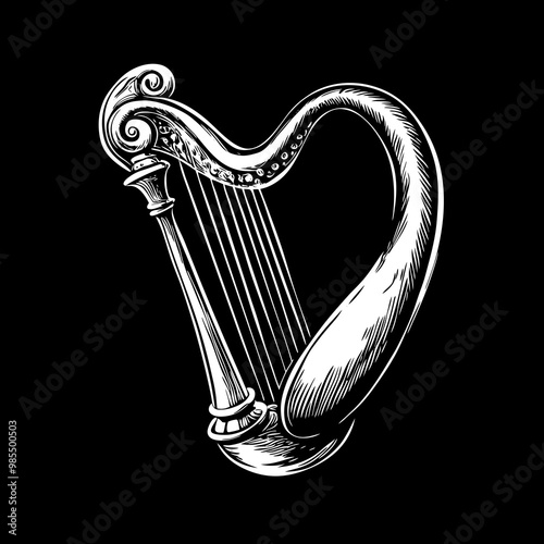 The grip is a curved harp