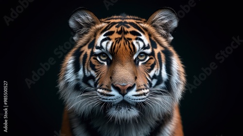 Majestic Tiger Portrait with Intense Gaze