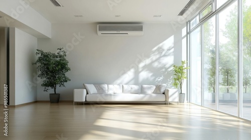 Modern Central Air Conditioning Vent in a Bright and Spacious Living Room.