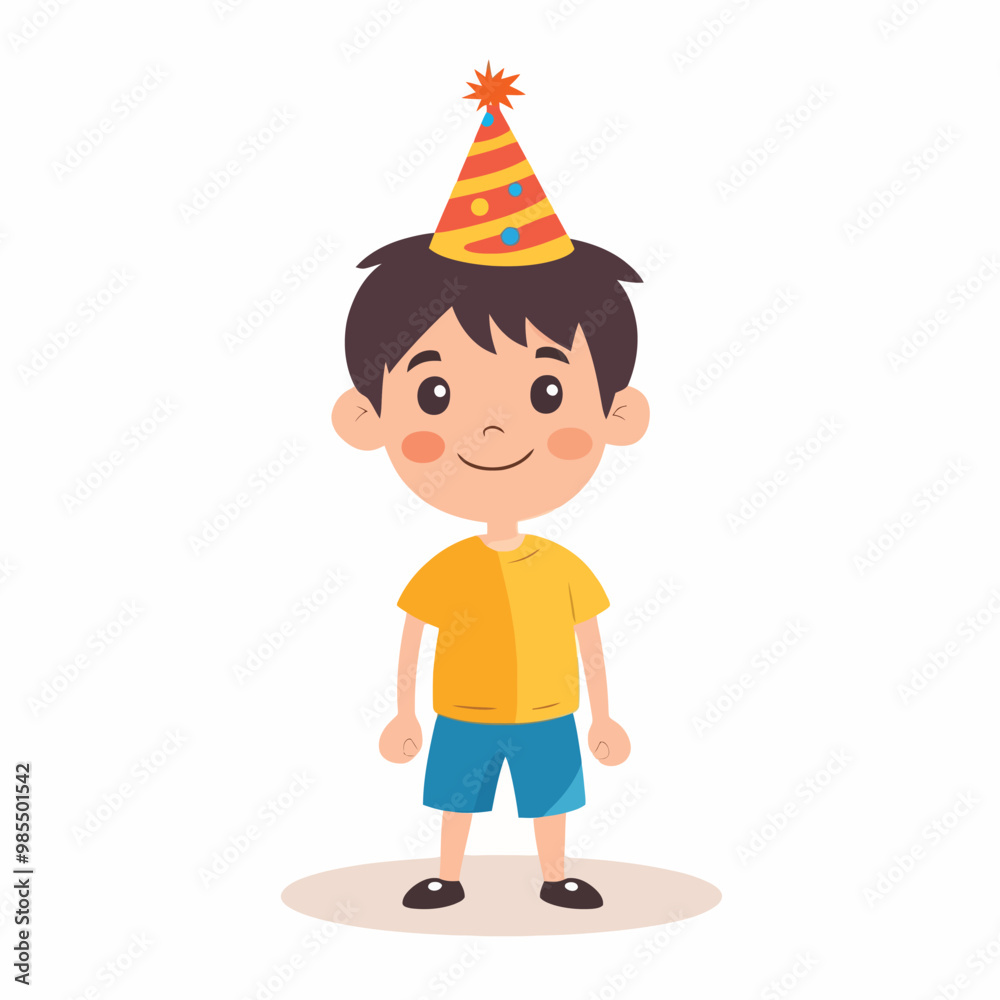 Birthday boy wearing birthday hat Birthday boy wearing birthday hat