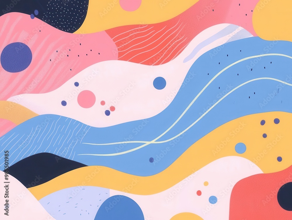 Chaotic patterns flat design front view surreal dreamscape theme animation colored pastel Chaotic patterns flat design front view surreal dreamscape theme animation colored pastel