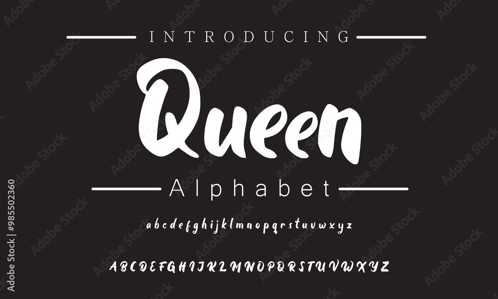 Obraz premium Vibrant Brush Font for Unique Creative Projects and Branding | Perfect for Stylish Invitations and Fun Designs