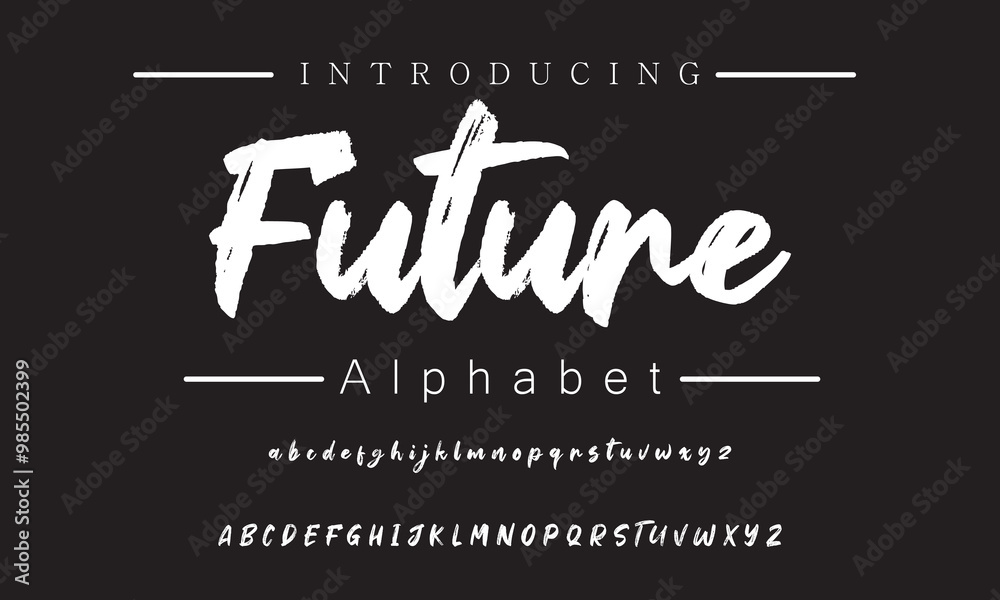 Obraz premium Modern Brush Font for Trendy Branding and Creative Invitations | Perfect for Unique Projects and Eye-Catching Designs