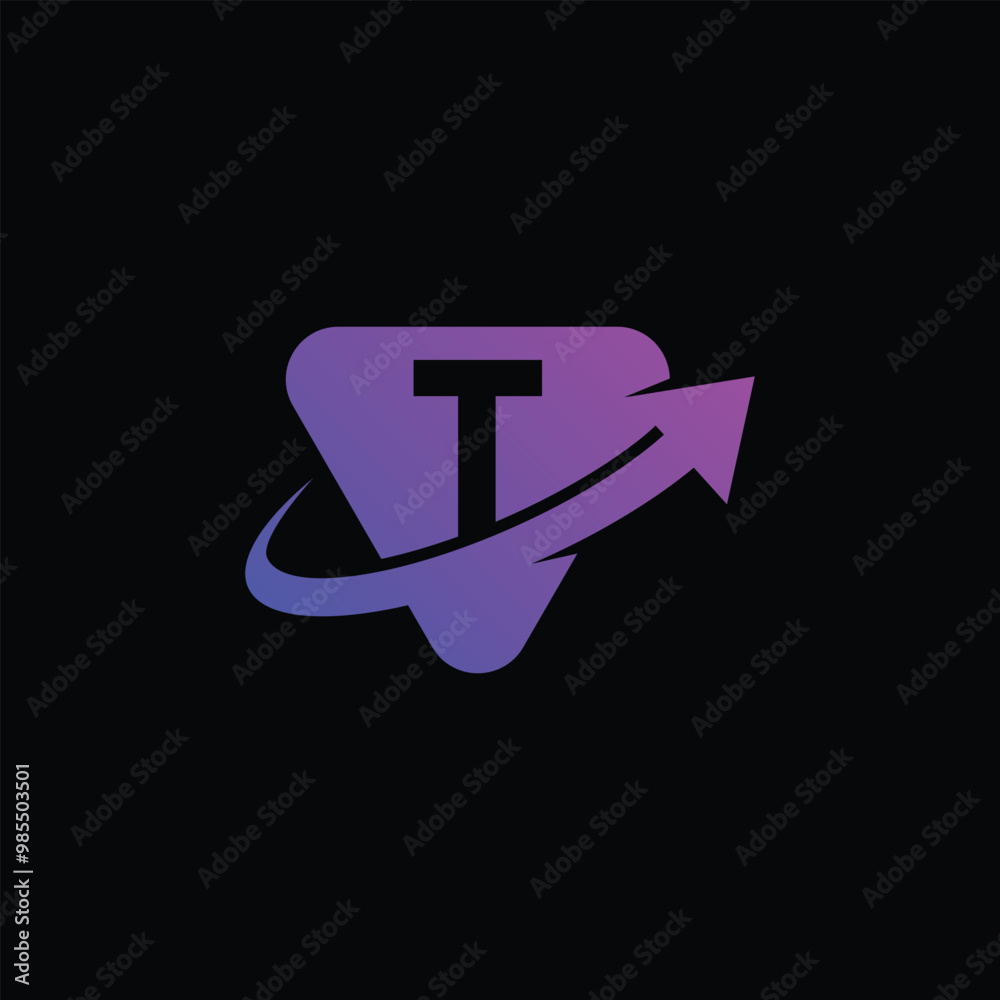 Modern Logo with Letter T and Upward Arrow Design, initial T logo design Modern Logo with Letter T and Upward Arrow Design, initial T logo design