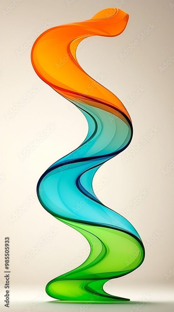 Abstract glass sculpture in vibrant colors. Abstract glass sculpture in vibrant colors.
