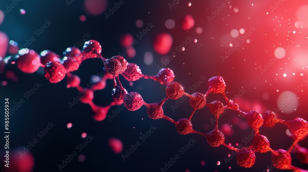 A vibrant close-up of a molecular structure, showcasing the beauty of science with vivid colors and intricate designs.