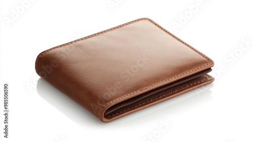 A premium leather wallet isolated on a white background.