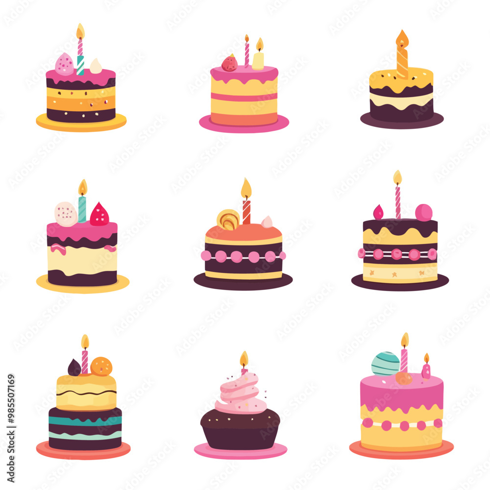 Birthday cake vector isolated illustration Birthday cake vector isolated illustration